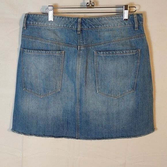 Blue Denim A-Line Mini Skirt - Picture 3 of 6